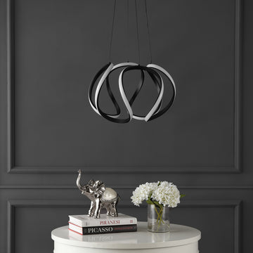 Euphoria 18.5" Contemporary Designer Aluminum/Iron Scribble Integrated LED Pendant Light - JONATHAN Y